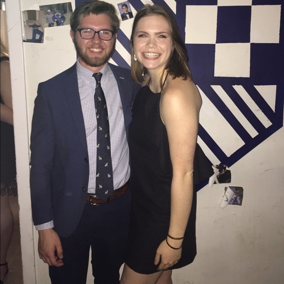 Black Ruffled Open Back Dress - Picture 3 of 3